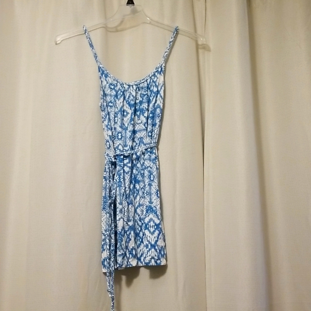 Motherhood maternity jersey knit tank top with braided belt turquoise size all